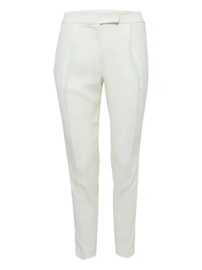 Pre-owned Elie Saab Stripe-detailing Trousers In White
