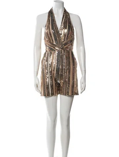 Pre-owned Elie Saab Striped Halterneck Romper In Multicolor