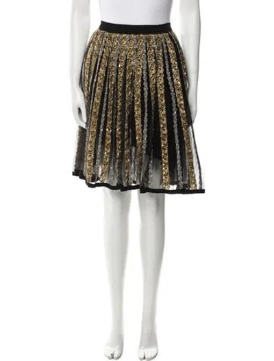 Pre-owned Elie Saab Striped Knee-length Skirt In Black