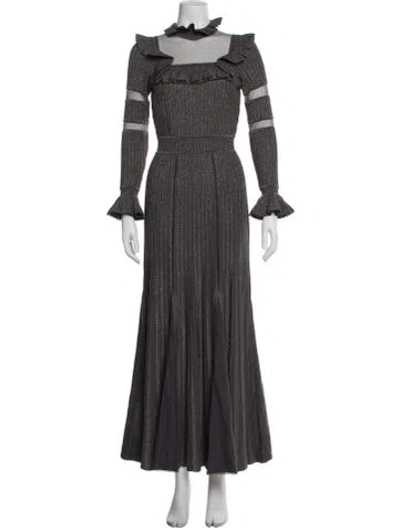 Pre-owned Elie Saab Striped Long Dress In Purple