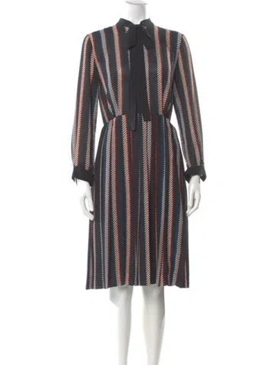 Pre-owned Elie Saab Striped Midi Length Dress In Multi