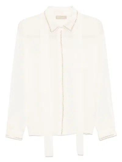 Elie Saab Stud-embellished Silk Shirt