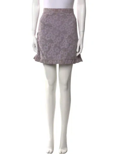 Pre-owned Elie Saab Suede Mini Skirt W/ Tags In Purple
