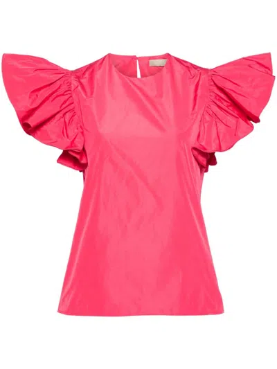Elie Saab Taffeta Top In Pink