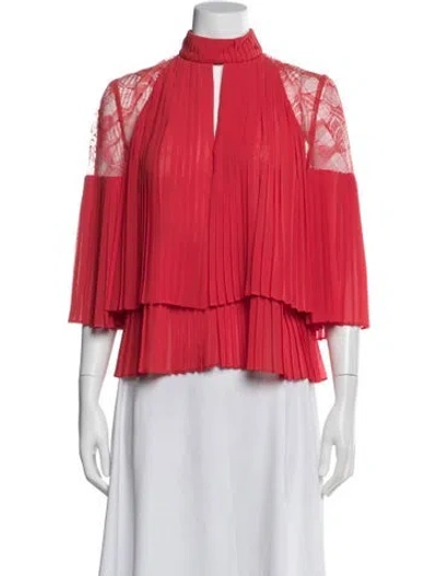 Pre-owned Elie Saab Three-quarter Sleeve Blouse In Red