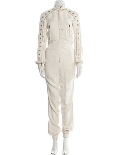 Pre-owned Elie Saab Tie Neck Jumpsuit In Neutral