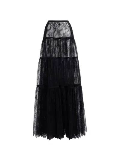 Elie Saab Tiered Maxi Skirt In Black