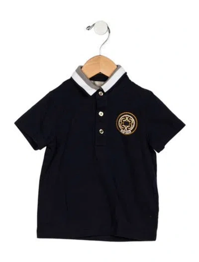 Pre-owned Elie Saab Babies' Toddler Boys' Solid Short Sleeve Polo In Blue