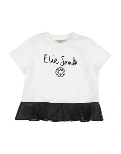 Elie Saab Babies'  Toddler Girl T-shirt White Size 6 Cotton, Elastane