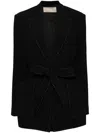 Elie Saab Topstitch Blazer In Black