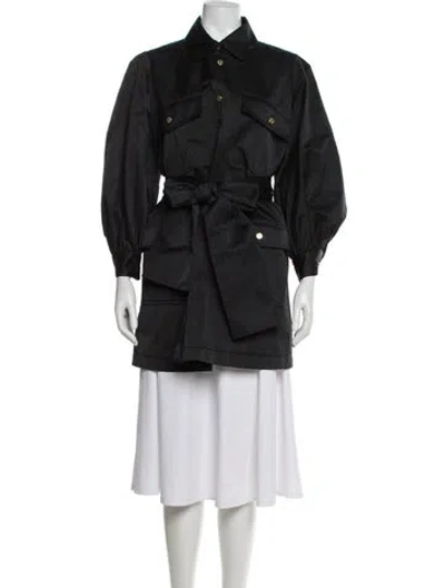 Pre-owned Elie Saab Trench Coat In Gray