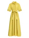 Elie Saab Trim-embellished Shirt Maxi Dress In Yellow