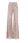 Elie Saab Embroidered Flared Trousers In Pink