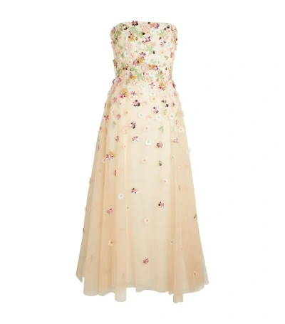 Elie Saab Tulle Embellished Midi Dress In Multi