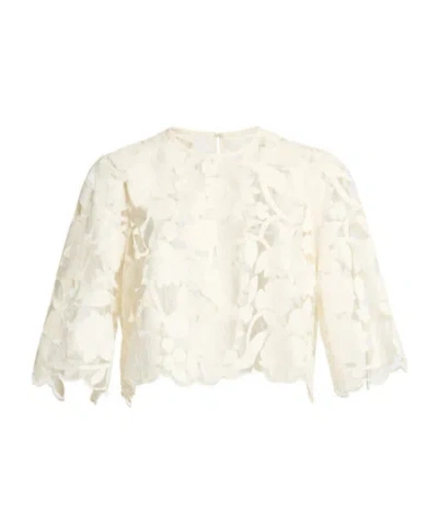 Elie Saab Tulle Embroidered Shirt In White
