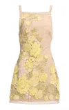 Elie Saab Tulle Embroidered Short Dress In Multi