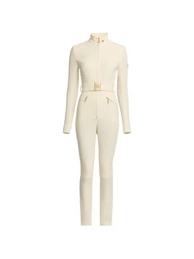 Elie Saab Turtleneck Belted Jumpsuit In Neutral