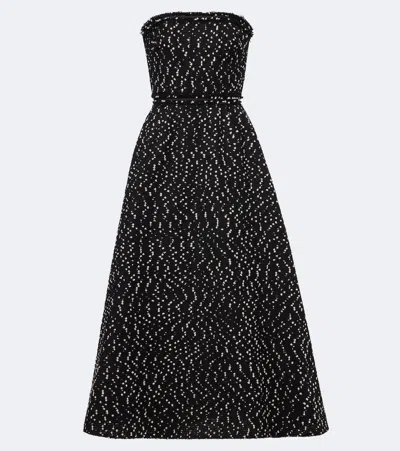 Elie Saab Tweed Cocktail Dress In Black