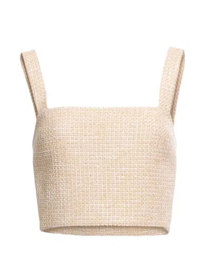 Elie Saab Tweed Cropped Top In Neutral