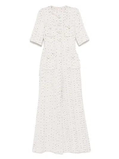Elie Saab Tweed Jumpsuit In White