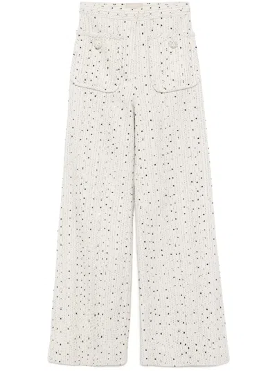 Elie Saab Tweed Pants In White