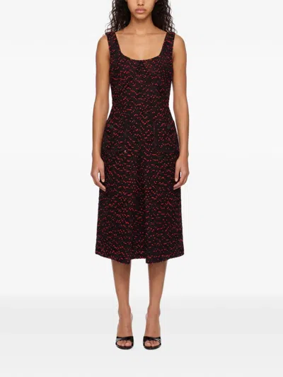 Elie Saab Tweed Patch-pocket Dress In Brown