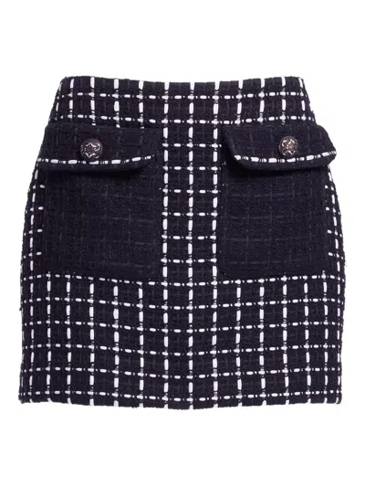 Elie Saab Tweed Pocket Mini Skirt In Black
