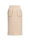 Elie Saab Tweed Python-print Midi Skirt In Brown