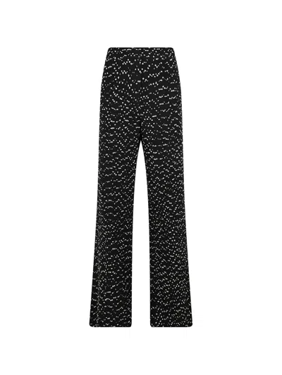 Elie Saab Tweed Wide-leg Trousers In Black