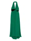 Elie Saab V-neck A-line Maxi Dress In Green