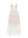 Elie Saab V-neck Embroidered Maxi Dress In White