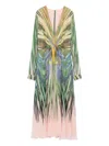 Elie Saab V-neck Printed Dress In Multi