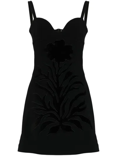 Elie Saab Velvet Bustier Mini Dress In Black