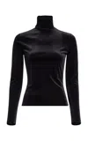 Elie Saab Velvet Turtleneck Top In Black