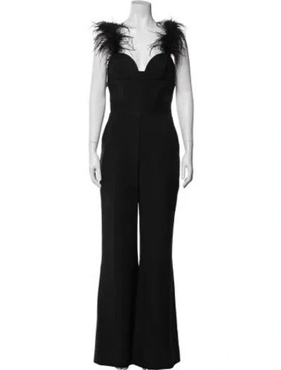 Pre-owned Elie Saab V-neck Jumpsuit In Black