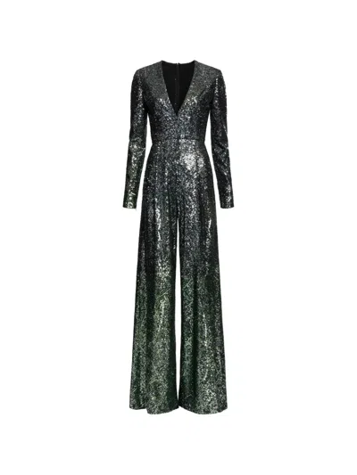 Elie Saab V-neck Jumpsuit In Blue