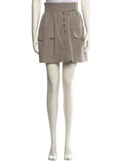 Pre-owned Elie Saab Whipstitch Trim Mini Skirt In Neutral