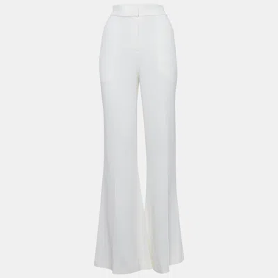 Elie Saab White Crepe High-rise Flared Trousers