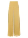 Elie Saab Wide-leg Silk Trousers In Yellow