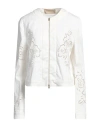 Elie Saab Lace-embellished Zip-up Jacket In White