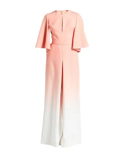 Elie Saab Woman Jumpsuit Salmon Pink Size 6 Polyester, Silk, Elastane