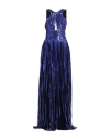 Elie Saab Yarn Embroidered Halter Gown In Blue