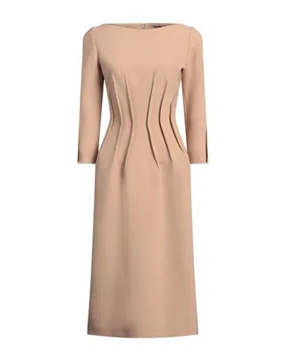 Elie Saab Woman Midi Dress Blush Size 14 Polyester, Virgin Wool, Elastane In Pink