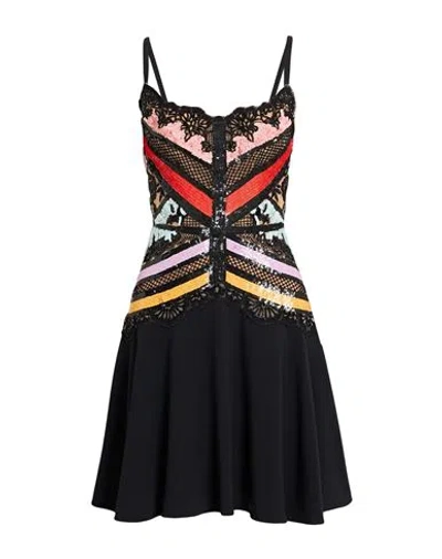 Elie Saab Woman Mini Dress Black Size 2 Viscose, Polyamide, Acetate, Elastane