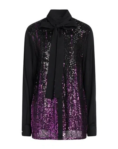 Elie Saab Woman Shirt Black Size 14 Silk, Polyester, Elastane