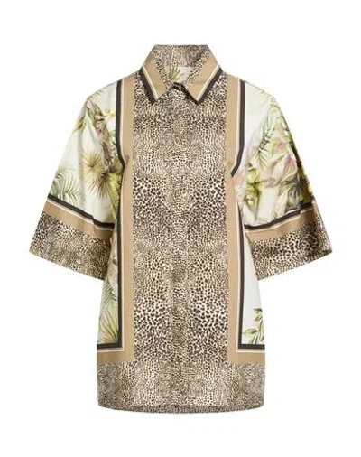 Elie Saab Woman Shirt Sage Green Size 8 Cotton In Multi