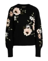 Elie Saab Embroidered Wool Crewneck Sweater In Black