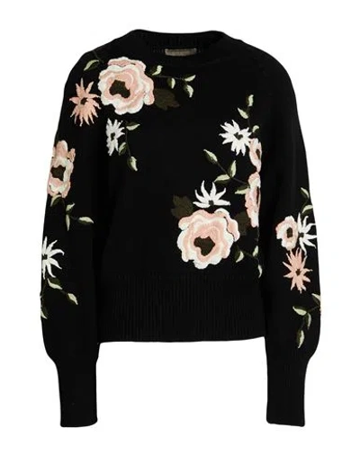 ELIE SAAB ELIE SAAB WOMAN SWEATER BLACK SIZE L VIRGIN WOOL, POLYACRYLIC, WOOL, TEXTILE FIBERS, POLYAMIDE