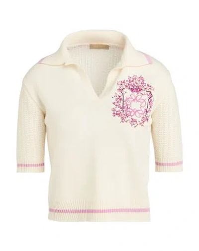 Elie Saab Woman Sweater Ivory Size L Virgin Wool In White