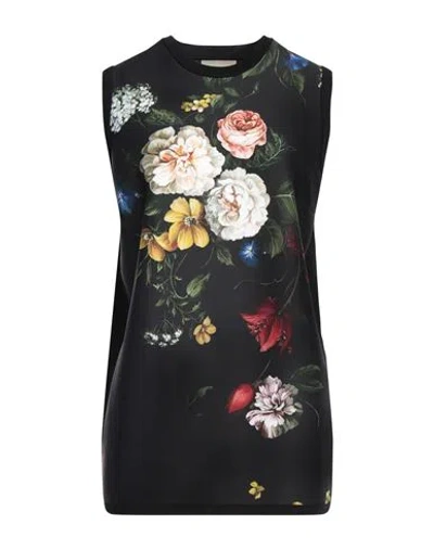 Elie Saab Woman T-shirt Black Size L Polyester, Elastane